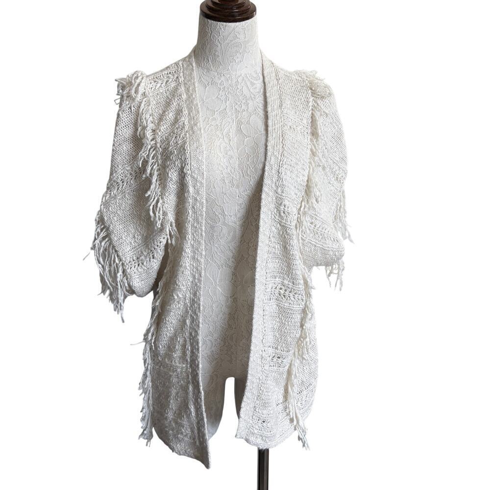 Ariat Open Knit Fringe Vest Cotton Western Boho Layering S CoastalCowgirl - Picture 7 of 8